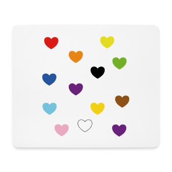 Rainbow Hearts – Inklusive Pride-Farben - Mousepad (Querformat) - Weiß - Vorne