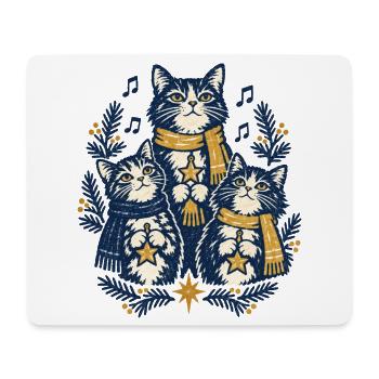 Weihnachtskatzen Singen Chor Katzenliebhaber Stern - Mousepad (Querformat) - Weiß - Vorne