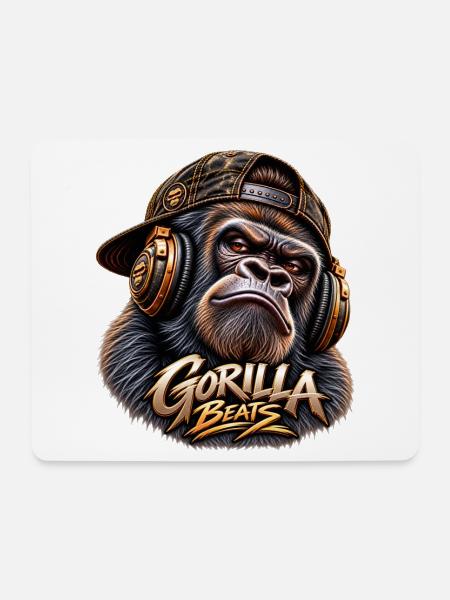 GORILLA BEATS – Urban Sound - Mousepad (Querformat) - Weiß