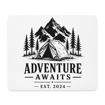 Abenteuer im Bergwaldcamping - Mousepad (Querformat) - Weiß - Vorne
