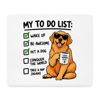 Golden Retriever To Do List – Lustiger Hund Kaffee - Mousepad (Querformat) - Weiß - Vorne