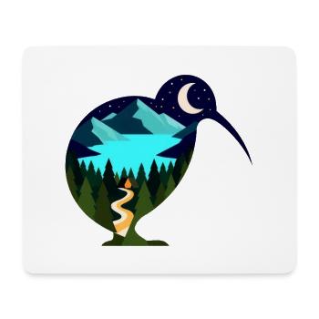 Kiwi Nachtlandschaft - Mousepad (Querformat) - Weiß - Vorne