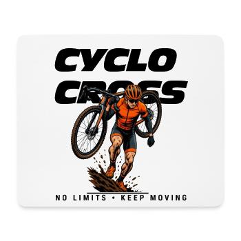 Cyclocross No Limits - Keep Moving Fahrrad T-Shirt - Mousepad (Querformat) - Weiß - Vorne