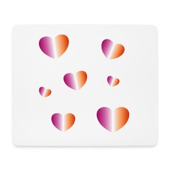 Lesbische Flaggenherzen - Mousepad (Querformat) - Weiß - Vorne