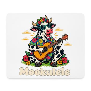 Mookulele lustige Kuh spielt Ukulele-Musiker - Mousepad (Querformat) - Weiß - Vorne