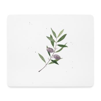 Olivenzweig Aquarell - Mousepad (Querformat) - Weiß - Vorne