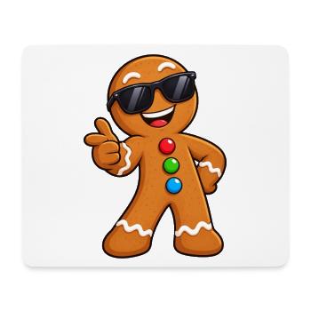 Coole Lebkuchenmann mit Sonnenbrille - Mousepad (Querformat) - Weiß - Vorne