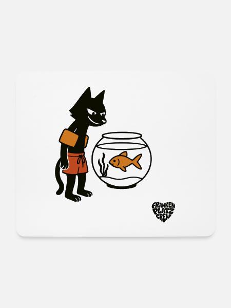 Bad Cat - Mousepad (Querformat) - Weiß