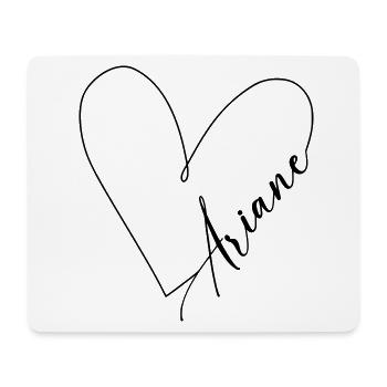 Ariane Nom Ligne de Coeur - Tapis de souris (format paysage) - blanc - Devant
