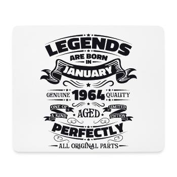 60th birthday Legendary since January Born in 1964 - Mouse Pad (horizontal) - white - Front