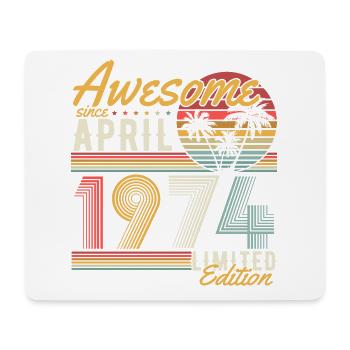 Avril 1974 Vintage Anniversaire Vintage Rétro - Tapis de souris (format paysage) - blanc - Devant
