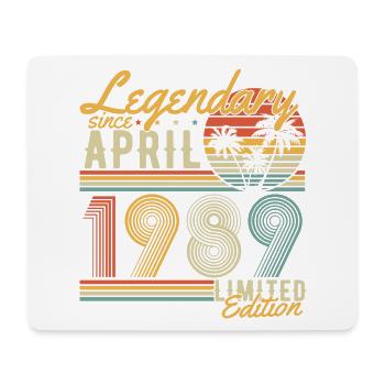 Legendary Since April 1989 Vintage Birthday - Mouse Pad (horizontal) - white - Front
