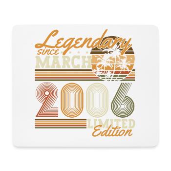 Legendary since March 2006 Vintage Birthday - Mouse Pad (horizontal) - white - Front