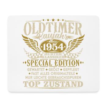 Oldtimer Baujahr 1954 Jahrgang Geburtstag Geschenk - Mousepad (Querformat) - Weiß - Vorne