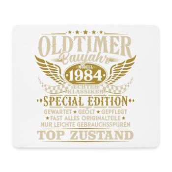 Oldtimer Baujahr 1984 Jahrgang Geburtstag Geschenk - Mousepad (Querformat) - Weiß - Vorne
