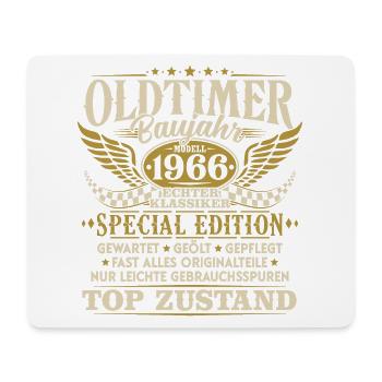 Oldtimer Baujahr 1966 Jahrgang Geburtstag Geschenk - Mousepad (Querformat) - Weiß - Vorne