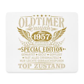 Oldtimer Baujahr 1957 Jahrgang Geburtstag Geschenk - Mousepad (Querformat) - Weiß - Vorne