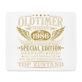 Oldtimer Baujahr 1986 Jahrgang Geburtstag Geschenk - Mousepad (Querformat) - Weiß - Vorne