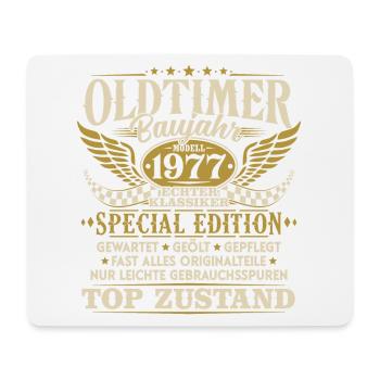 Oldtimer Baujahr 1977 Jahrgang Geburtstag Geschenk - Mousepad (Querformat) - Weiß - Vorne