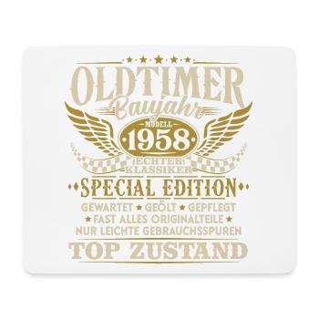 Oldtimer Baujahr 1958 Jahrgang Geburtstag Geschenk - Mousepad (Querformat) - Weiß - Vorne