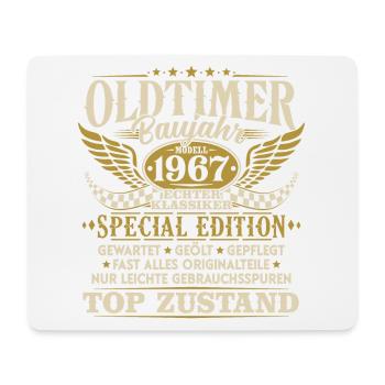 Oldtimer Baujahr 1967 Jahrgang Geburtstag Geschenk - Mousepad (Querformat) - Weiß - Vorne