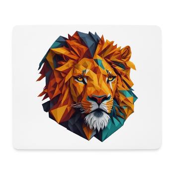 Tête de lion - Tapis de souris (format paysage) - blanc - Devant