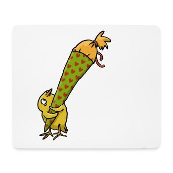 Küken mit Schultüte - Mousepad (Querformat) - Weiß - Vorne