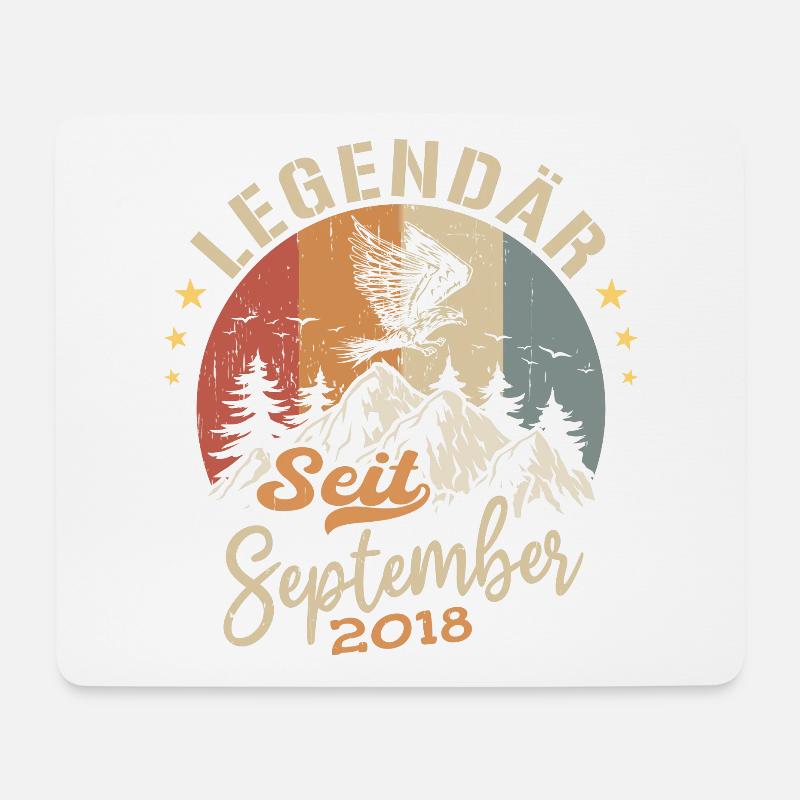 September 2018 - September 2018 Jahrestag 2018 - Mousepad (Querformat) - Weiß