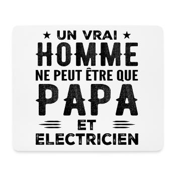 A real man is just a dad and an electrician - Mouse Pad (horizontal) - white - Front