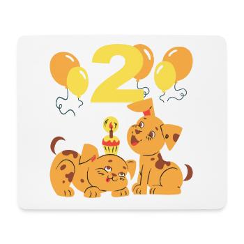 Anniversaire de chien Deuxième fête d'anniversaire - Tapis de souris (format paysage) - blanc - Devant