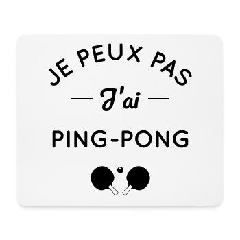 Je peux pas j'ai ping-pong - Tapis de souris (format paysage) - blanc - Devant