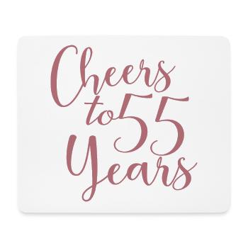 Prost auf 55 Jahre 55. Geburtstag - Mousepad (Querformat) - Weiß - Vorne