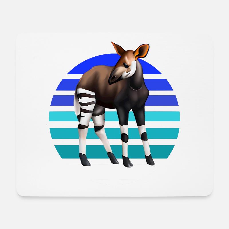 Süßes Okapi - Mousepad (Querformat) - Weiß