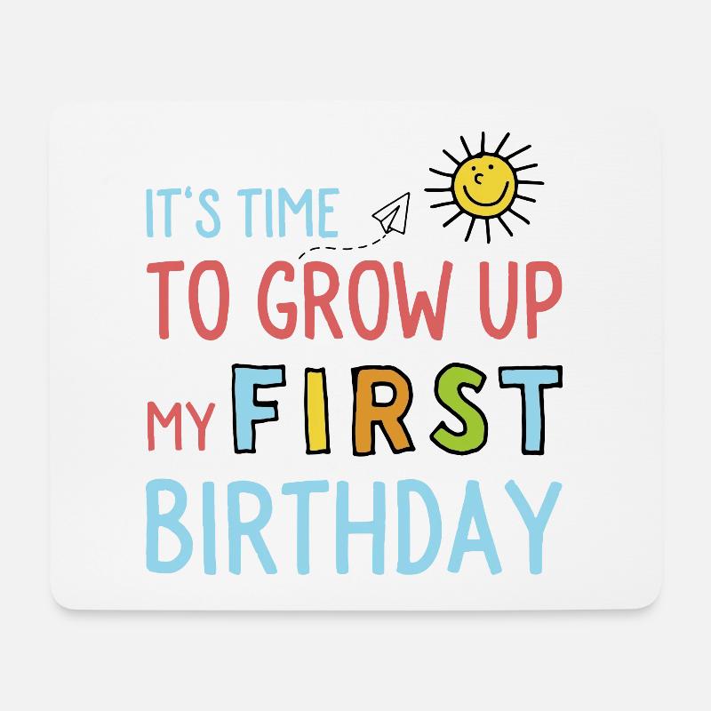 Lustige Sprüche zum ersten Geburtstag - Mousepad (Querformat) - Weiß