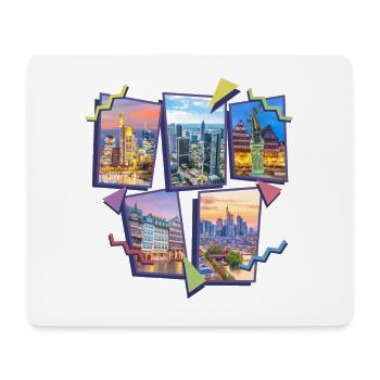 Frankfurt Germany City Skyline Collage - Mouse Pad (horizontal) - white - Front