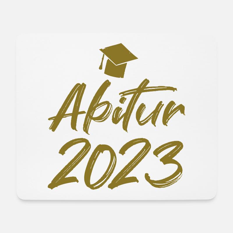 Abschluss Abitur 2023 Hut Pinselschrift - Mousepad (Querformat) - Weiß