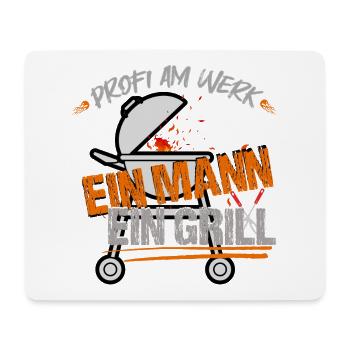 One man, one grill - Mouse Pad (horizontal) - white - Front