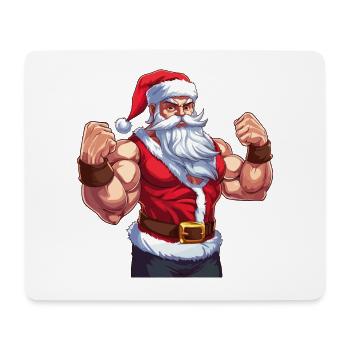 Bath Santa Claus Muscles Strong Christmas - Mouse Pad (horizontal) - white - Front