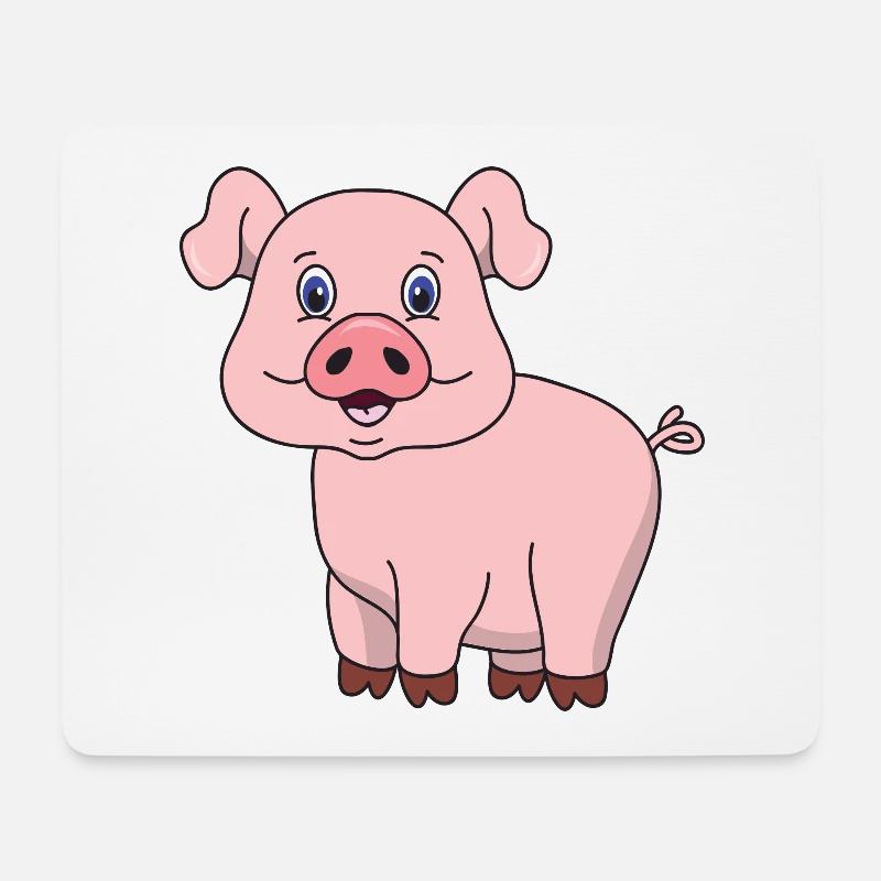 Schwein - Mousepad (Querformat) - Weiß