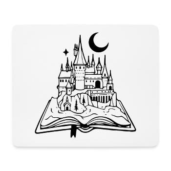 Château en livre, idée cadeau - Tapis de souris (format paysage) - blanc - Devant