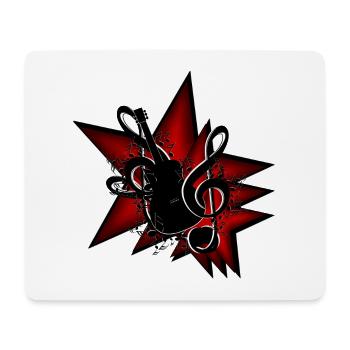 Sterne Gitarre Notenschlüssel - Mousepad (Querformat) - Weiß - Vorne