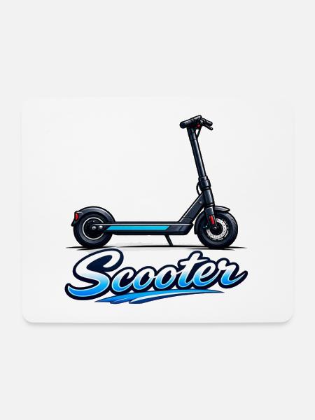 Scooter Illustration Neon Ride - Mousepad (Querformat) - Weiß