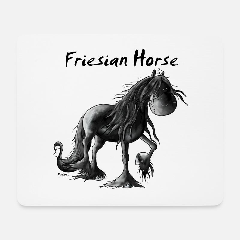 Fröhlicher Friese - Pferd - Mousepad (Querformat) - Weiß