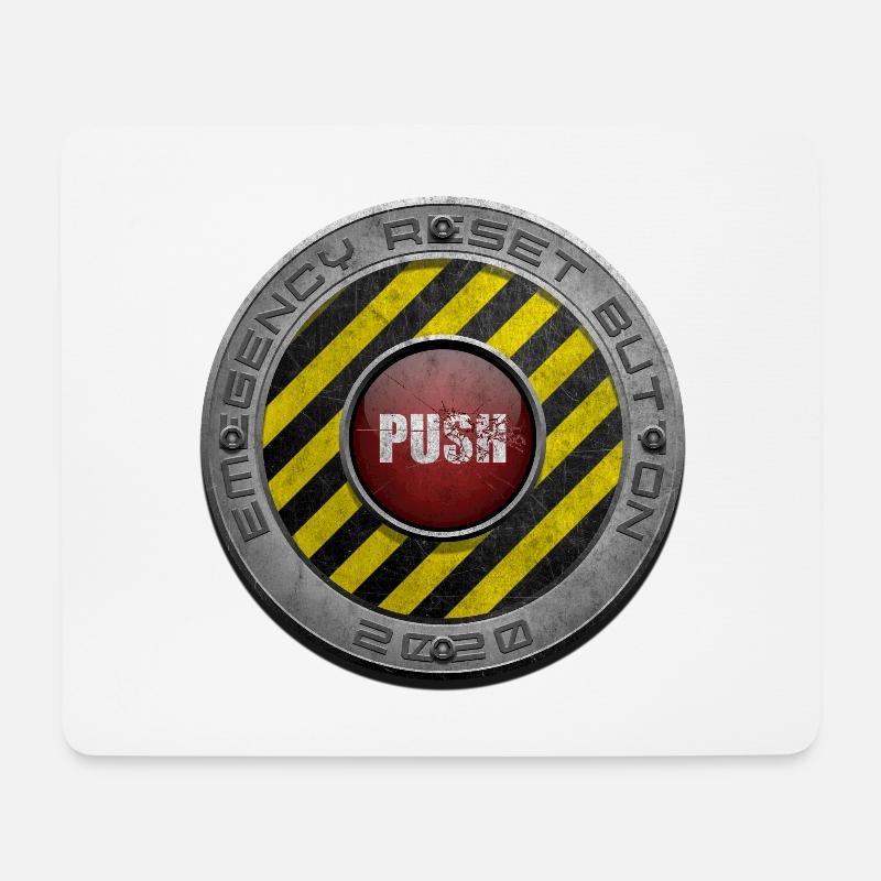 Red Button - Mouse Pad (horizontal) - white