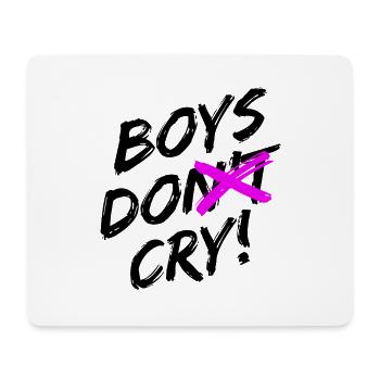 Boys Do Cry! Schwarzes Design - Mousepad (Querformat) - Weiß - Vorne
