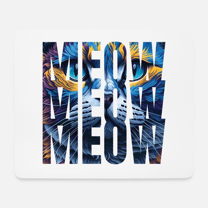 Miau, Miau, Miau, Katze, Design - Mousepad (Querformat) - Weiß