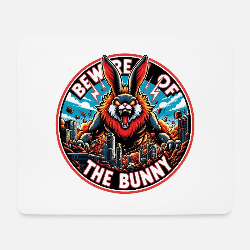 Beware of the Bunny Hasendesaster Desaster - Mousepad (Querformat) - Weiß