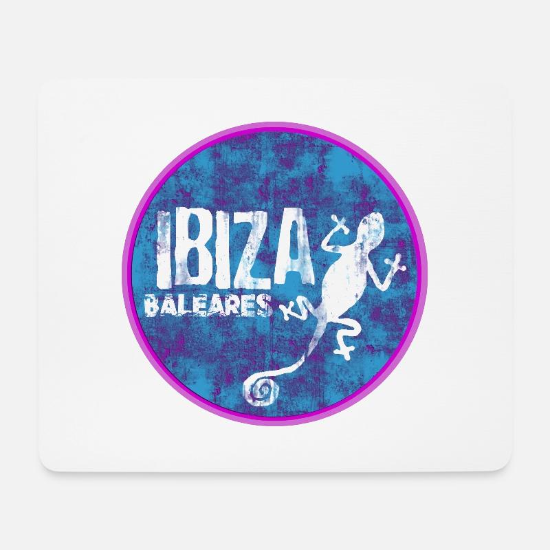 Ibiza Balearen Gecko Design - Mousepad (Querformat) - Weiß