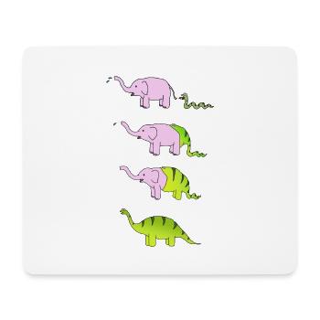 dinosaur snake elephant - Mouse Pad (horizontal) - white - Front