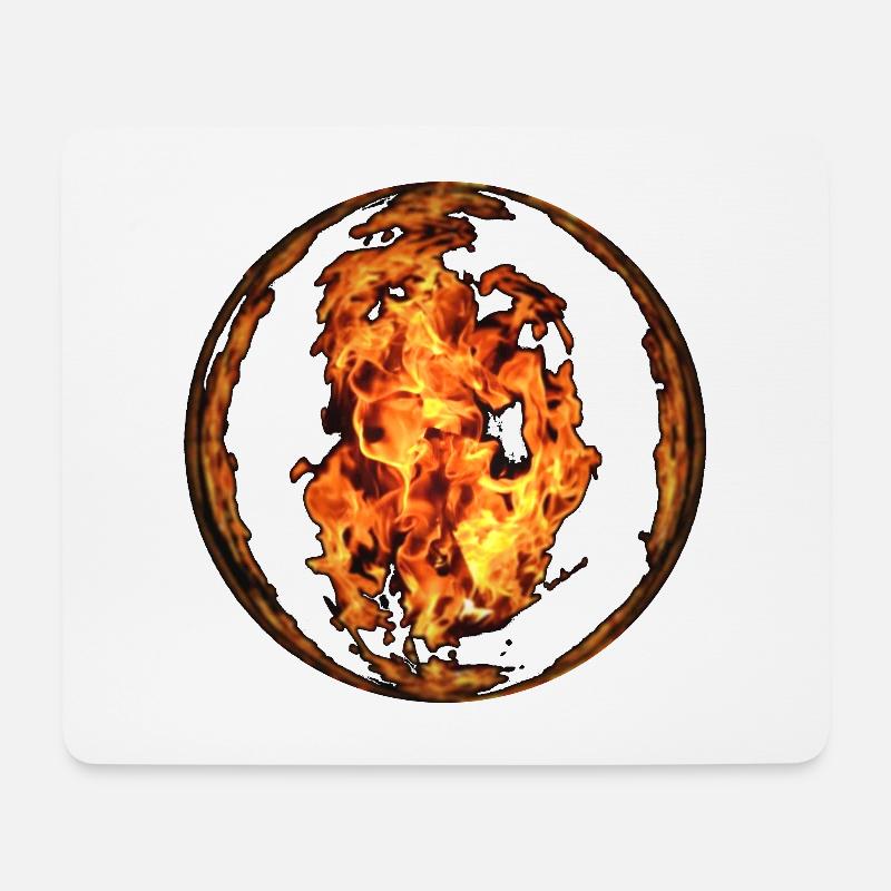 Feuer Glaskugel - Mousepad (Querformat) - Weiß